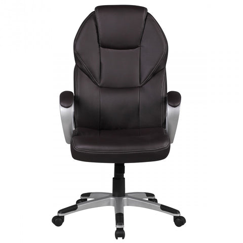 Rootz Office Chair - Brown Leatherette - X-XL Executive Armchair - 120KG Swivel Chair with Armrests - Desk Chair