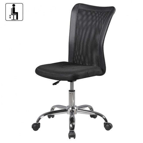 Rootz Children's Desk Chair - Black - For Ages 6+ with Backrest - Soft Floor Casters