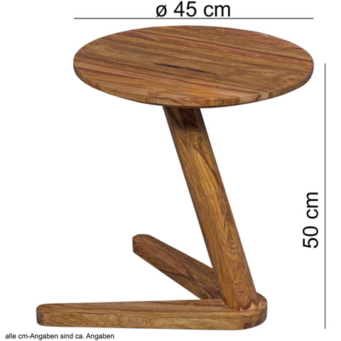 Rootz Side Table - Coffee Table - Solid Wood - - 45 x 45 cm - Round - Brown