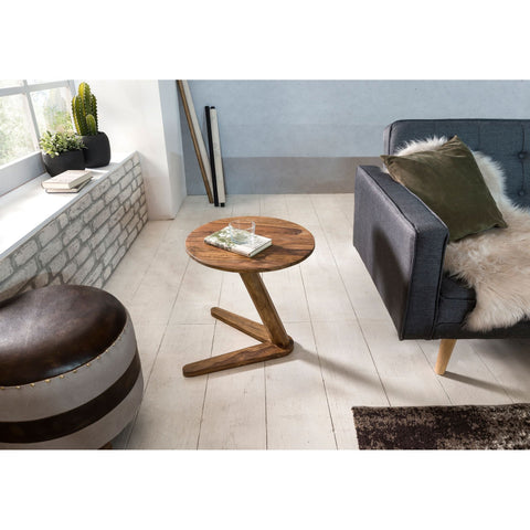 Rootz Side Table - Coffee Table - Solid Wood - - 45 x 45 cm - Round - Brown