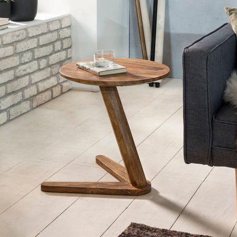 Rootz Side Table - Coffee Table - Solid Wood - - 45 x 45 cm - Round - Brown