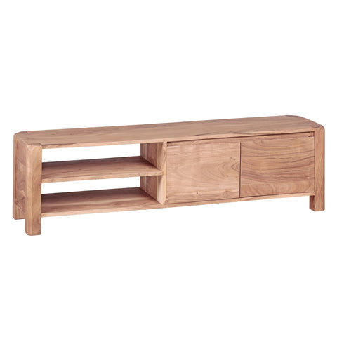 Rootz TV Stand - Acacia Lowboard - 140cm - Country Style TV Cabinet with Storage Compartments