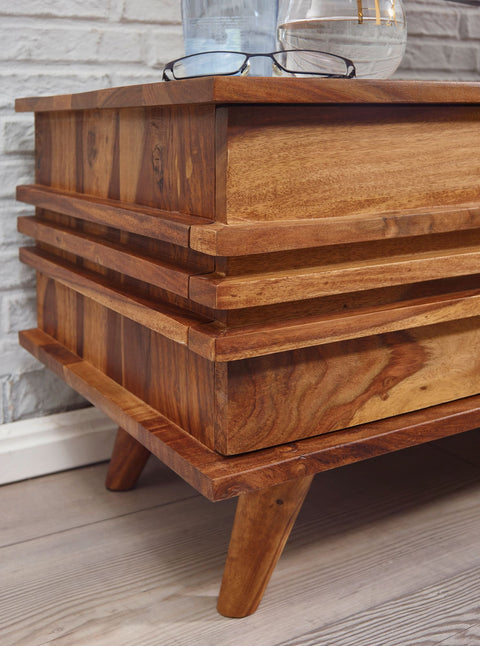 Rootz TV Stand - Sheesham Lowboard - 145 cm - Country Style TV Cabinet with Storage Compartment