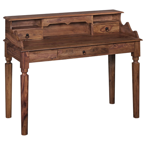 Rootz Konsolentisch – Massives Sheesham – Landhausstil – Sekretär-Konsolentisch mit 3 Schubladen – 115 x 100 x 60 cm 