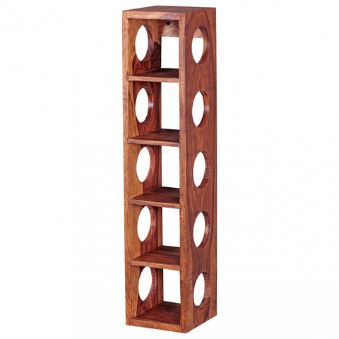 Rootz Solid Wood Wine Rack - Solid Wood - Acacia - - 5 Bottles - 70cm - Wine Holder - Brown