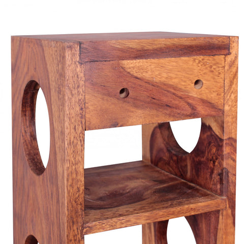 Rootz Solid Wood Wine Rack - Solid Wood - Acacia - - 5 Bottles - 70cm - Wine Holder - Brown