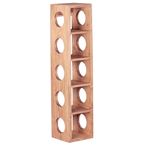 Rootz Solid Wood Wine Rack - Solid Wood - Acacia - - 5 Bottles - 70cm - Wine Holder - Brown
