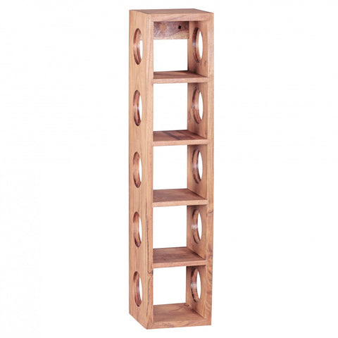 Rootz Solid Wood Wine Rack - Solid Wood - Acacia - - 5 Bottles - 70cm - Wine Holder - Brown