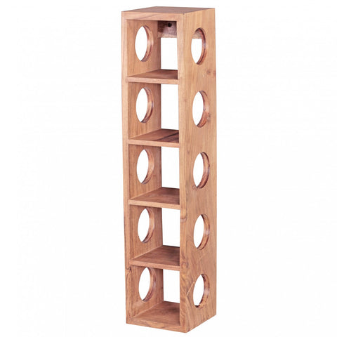 Rootz Solid Wood Wine Rack - Solid Wood - Acacia - - 5 Bottles - 70cm - Wine Holder - Brown