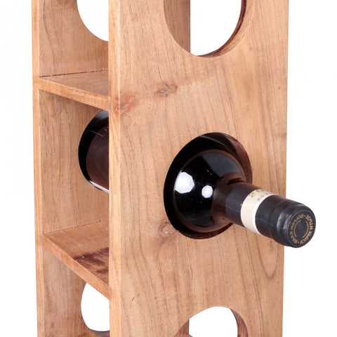 Rootz Solid Wood Wine Rack - Solid Wood - Acacia - - 5 Bottles - 70cm - Wine Holder - Brown
