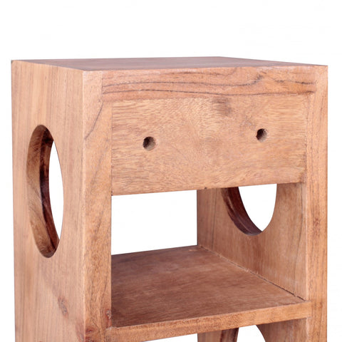 Rootz Solid Wood Wine Rack - Solid Wood - Acacia - - 5 Bottles - 70cm - Wine Holder - Brown