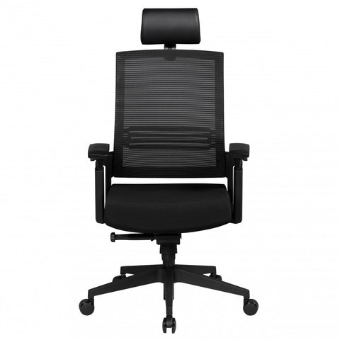 Rootz Office Chair - A1 Fabric - Black - Executive Chair with Armrests - 120kg Swivel Chair - X-XL Size - Headrest