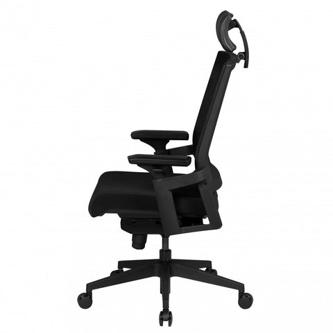 Rootz Office Chair - A1 Fabric - Black - Executive Chair with Armrests - 120kg Swivel Chair - X-XL Size - Headrest