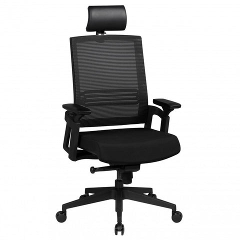 Rootz Office Chair - A1 Fabric - Black - Executive Chair with Armrests - 120kg Swivel Chair - X-XL Size - Headrest