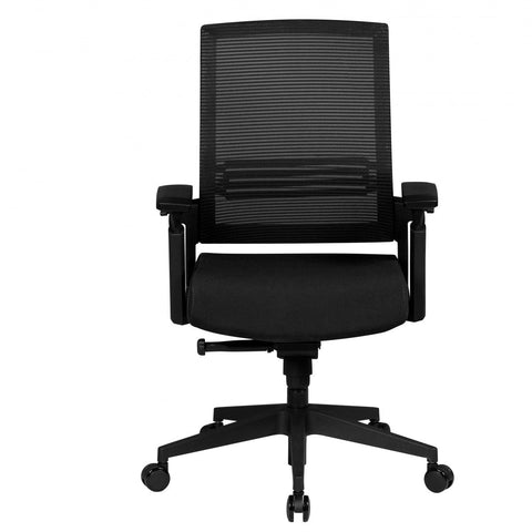 Rootz Office Chair - A2 Fabric - Black - Executive Chair with Armrests - 120kg Swivel Chair - Synchronous Mechanism