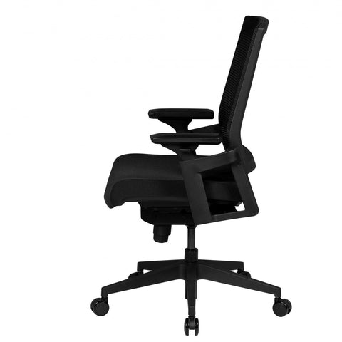 Rootz Office Chair - A2 Fabric - Black - Executive Chair with Armrests - 120kg Swivel Chair - Synchronous Mechanism