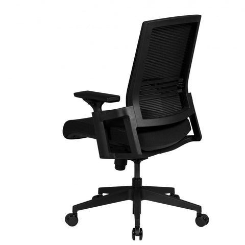 Rootz Office Chair - A2 Fabric - Black - Executive Chair with Armrests - 120kg Swivel Chair - Synchronous Mechanism