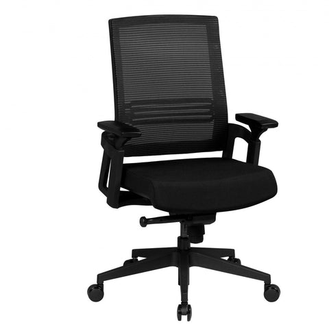 Rootz Office Chair - A2 Fabric - Black - Executive Chair with Armrests - 120kg Swivel Chair - Synchronous Mechanism