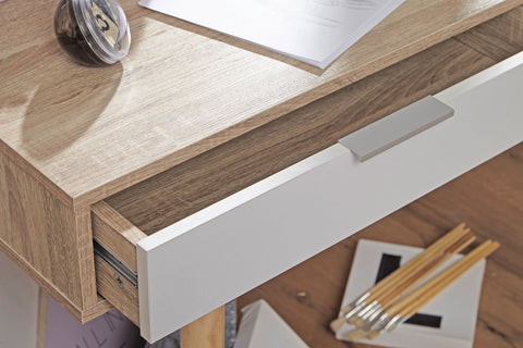 Rootz Schreibtisch – Moderner Design-Computertisch mit Schublade – Sonoma White Büroschreibtisch mit Schubladen – 120 cm 