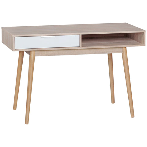 Rootz Schreibtisch – Moderner Design-Computertisch mit Schublade – Sonoma White Büroschreibtisch mit Schubladen – 120 cm 