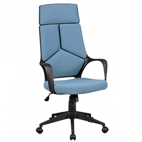 Rootz Office Chair - Blue Fabric - Design Executive Chair - Swivel Chair with Tilt Mechanism and Armrests