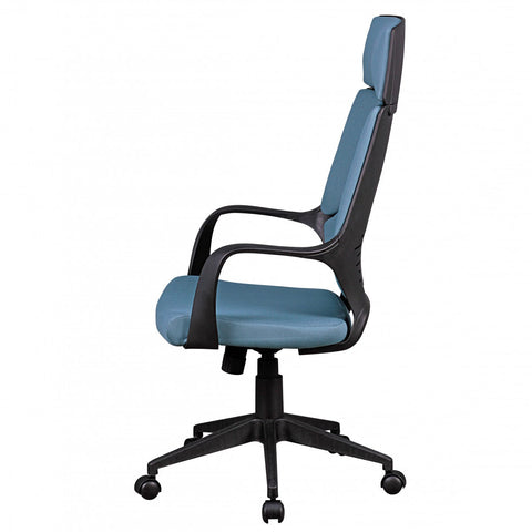 Rootz Office Chair - Blue Fabric - Design Executive Chair - Swivel Chair with Tilt Mechanism and Armrests