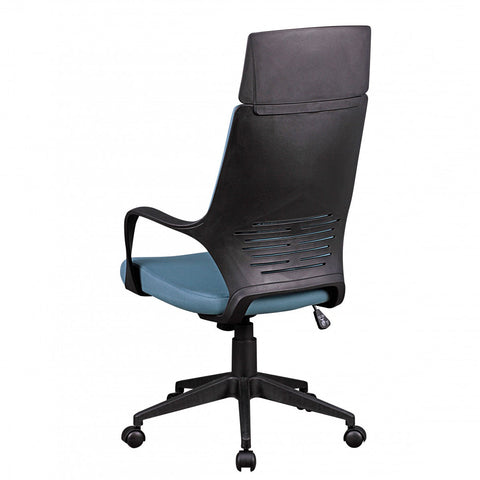Rootz Office Chair - Blue Fabric - Design Executive Chair - Swivel Chair with Tilt Mechanism and Armrests