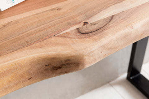 Rootz Console Table - Rustic Acacia Wood - Solid Wood Entryway Table - Country House Style Desk and Dressing Table - 120 x 45 cm