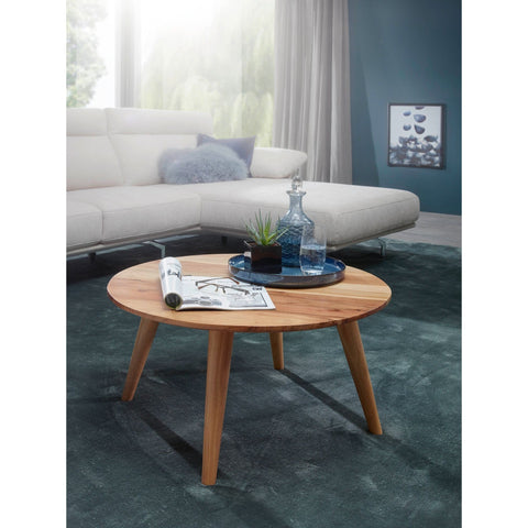 Rootz Coffee Table - Coffee Table - Solid Wood - Acacia Wood - Round Table - 75 x 75 x 40 cm