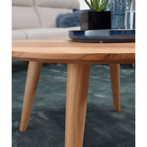 Rootz Coffee Table - Coffee Table - Solid Wood - Acacia Wood - Round Table - 75 x 75 x 40 cm
