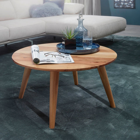 Rootz Coffee Table - Coffee Table - Solid Wood - Acacia Wood - Round Table - 75 x 75 x 40 cm