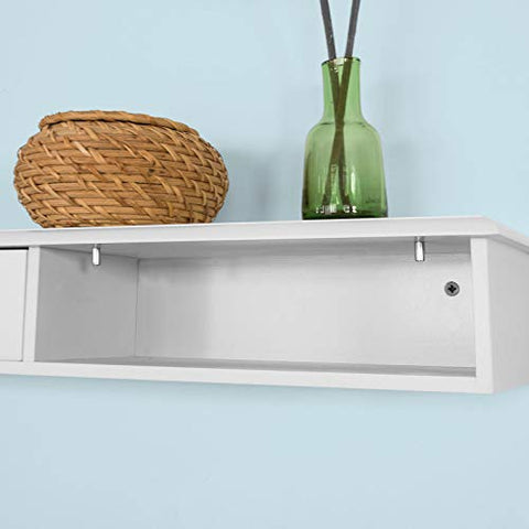 Rootz Wall Shelf Floating Shelf Wall Drawers-Wall Storage Display Unit with 3 Drawers