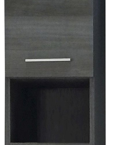 Rootz Bathroom Under Cabinet Runner - Stylish Storage Tower - Elegant Tall Organizer - Smoke Silver Bath Cupboard - 30x190x31cm