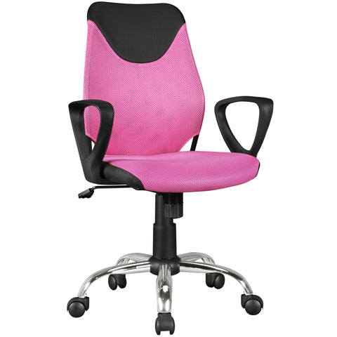 Rootz Swivel Chair - Children's Desk - Black & Pink - Backrest - Ergonomic & Height Adjustable