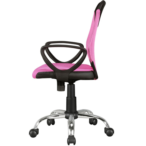 Rootz Drehstuhl – Kinderschreibtisch – Schwarz und Pink – Rückenlehne – ergonomisch und höhenverstellbar