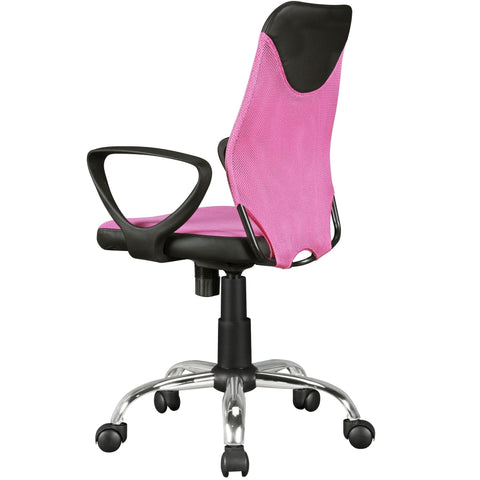 Rootz Swivel Chair - Children's Desk - Black & Pink - Backrest - Ergonomic & Height Adjustable