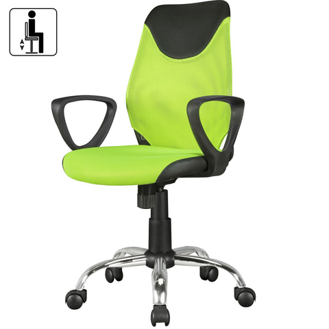 Rootz Office Chair for Children - Swivel Chair - Youth - Mesh - Plastic - Green - Black