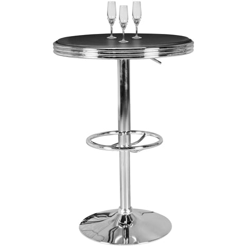 Rootz Bar Table - American Diner - Bistro Table - High Table - Standing Table - Black - Aluminium