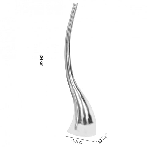 Rootz Aluminum Vase - Curved Shape - 124 cm Tall Standing Vase - Modern Design Decoration - XL