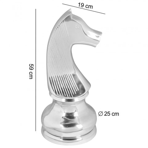 Rootz Decorative Pawn - Large Polished Aluminum Decoration - 60 cm Statue Sculpture - Modern XXL Aluminum Figurine