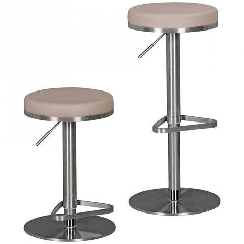 Rootz Barstool - Durable M7 - Taupe Steel - Modern Adjustable Design - Rotatable and Stable Bar Stool