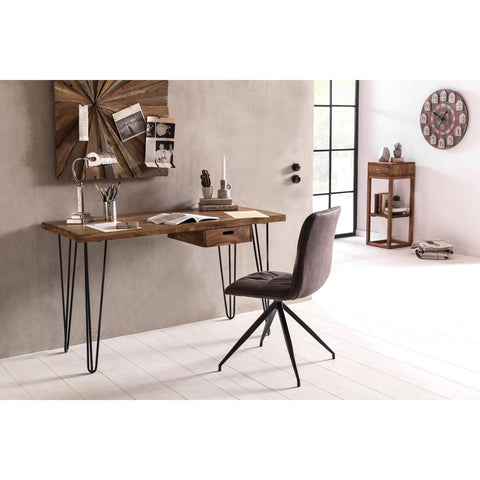 Rootz Desk - Work Table - Solid Wood Desk - Office Table - - Brown