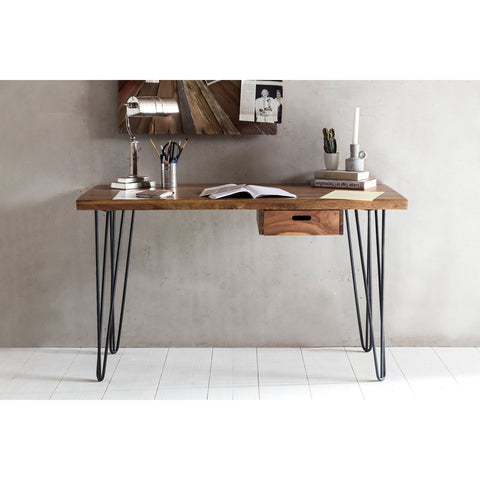 Rootz Desk - Work Table - Solid Wood Desk - Office Table - - Brown