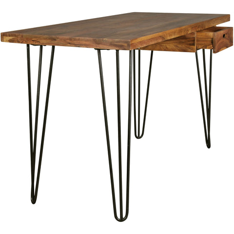 Rootz Desk - Work Table - Solid Wood Desk - Office Table - - Brown
