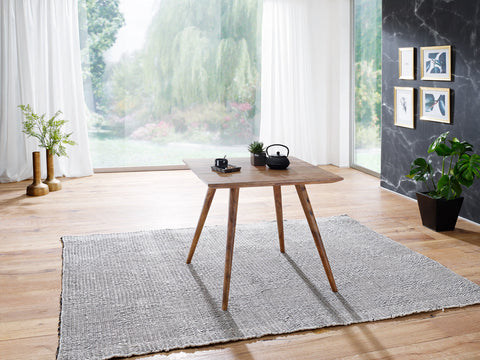 Rootz Dining Table - Sheesham Solid Wood - Rustic Country House Design - Square Dining Room Table for 4 People - 80x80x76 cm