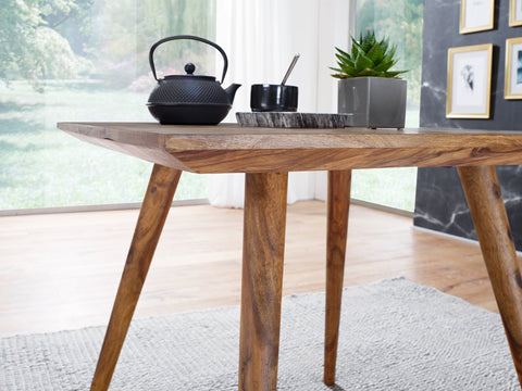 Rootz Dining Table - Sheesham Solid Wood - Rustic Country House Design - Square Dining Room Table for 4 People - 80x80x76 cm