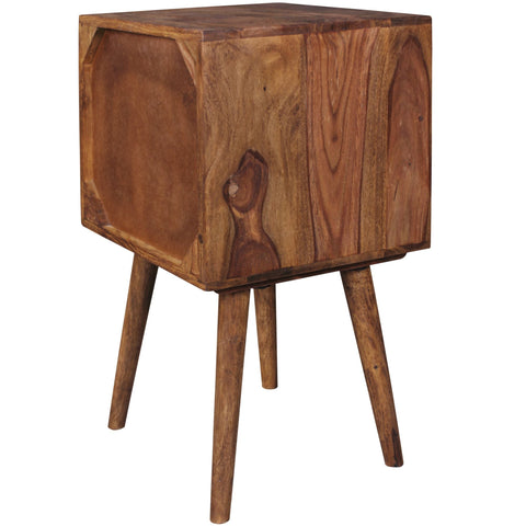 Rootz Bedside Table - Retro Bedside Table - Wooden Bedside Table - Console - Brown/Black - Wood