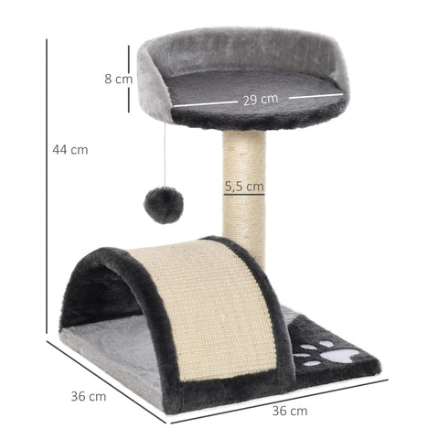 Rootz Scratching Post - Scratching Board - Soft Cushion - MDF - Gray - 36 x 36 x 44 cm