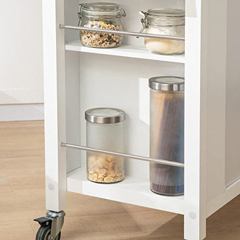 Rootz keukenopbergwagen met roestvrijstalen werkblad - keukeneiland keukenkast kast dressoir op wielen