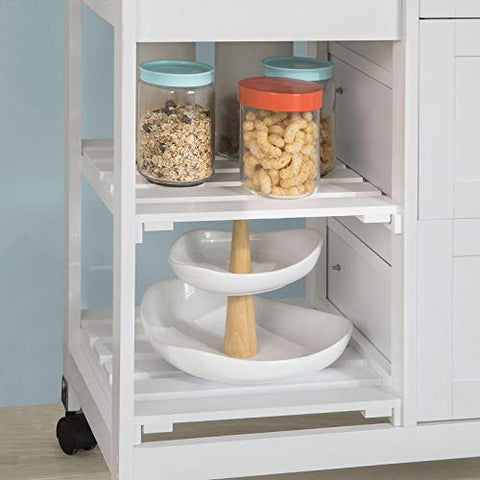 Rootz Keukentrolley Keukenopbergwagen met 3 laden en verwijderbaar dienblad